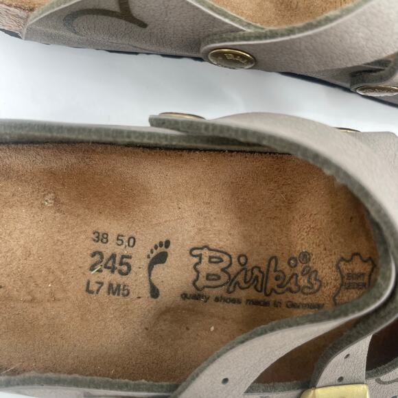 BIRKIS By Birkenstock Ladybug Clogs Size 38 (US 7) Shoes Slip On Leather Buckle - Picture 12 of 16